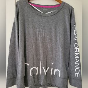 NWOT Calvin Klein Performance Grey Long Sleeve Shirt Sz L